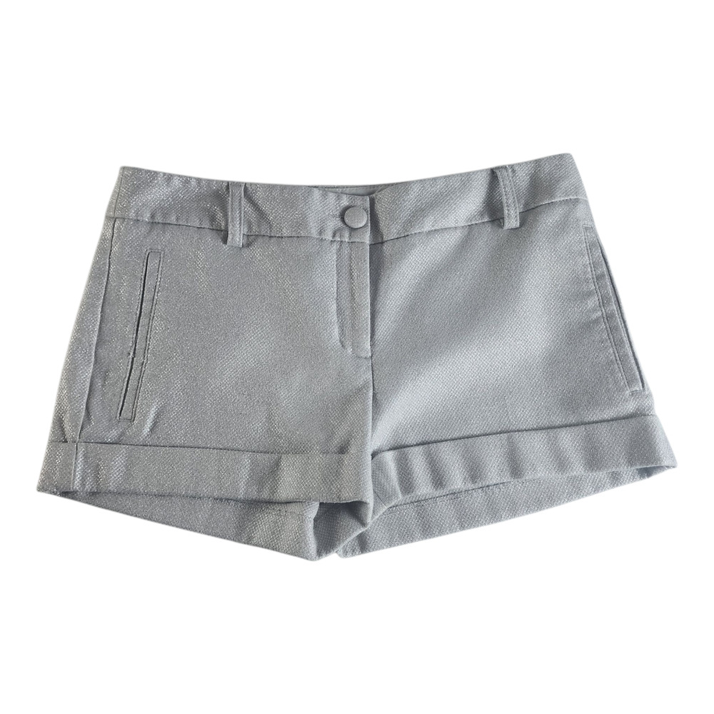 Express Light Gray Textured Cotton Blend Women's Shorts